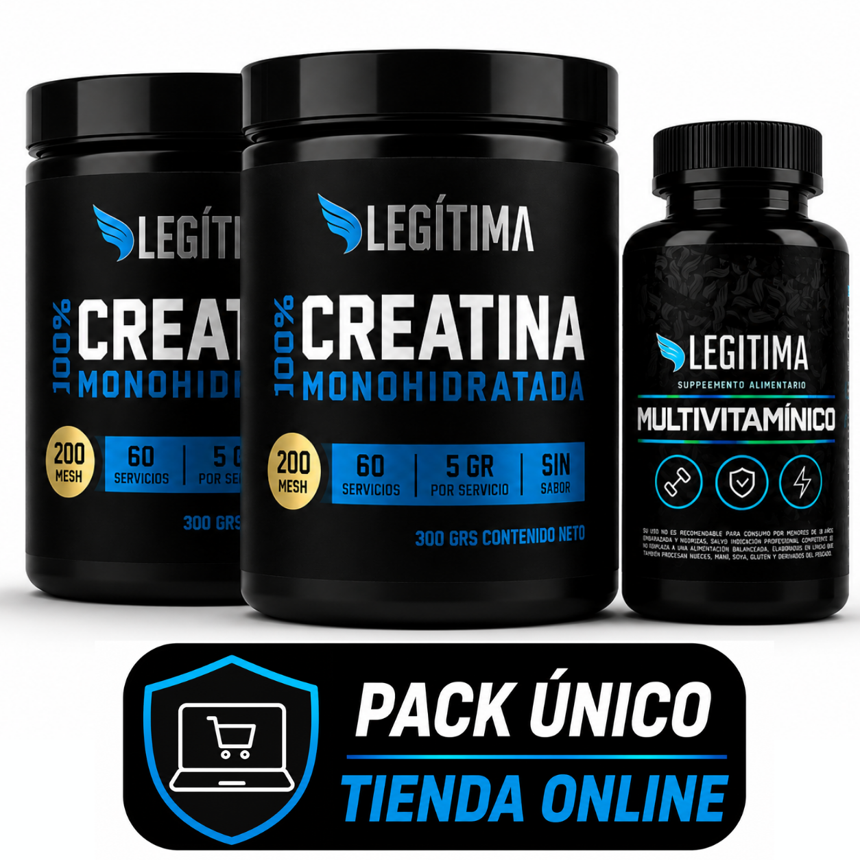 Pack Tienda Online 2 Creatinas + 1 Multivitamínico de Regalo